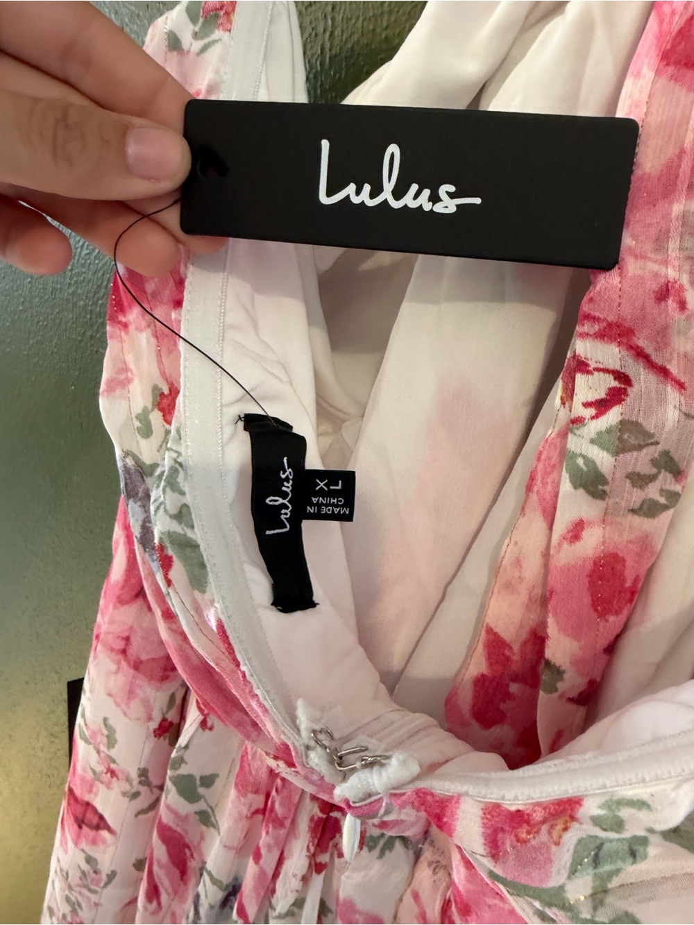 Lulu's Pink Floral Halter Tie Dress - Picture 5 of 5